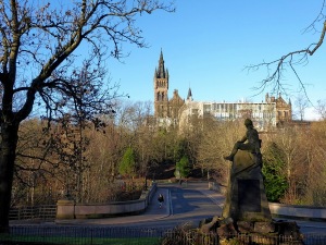 Glasgow University, from Kelvingrove Park